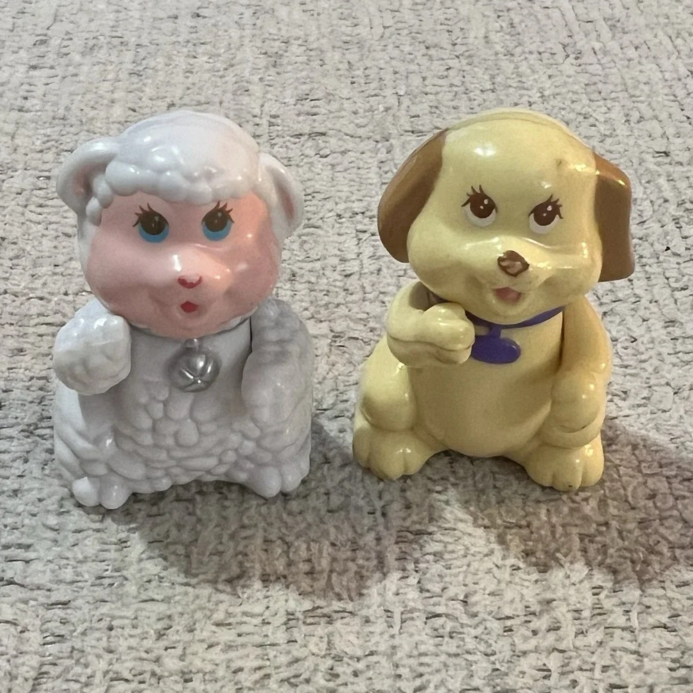 Kenner Itzy Bitzy Pals Pick Your Pet‎ Lamb & 3 Dogs Vintage 1993 Figures